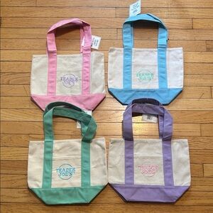 Trader Joe mini Canvas Tote Bag - set of 4